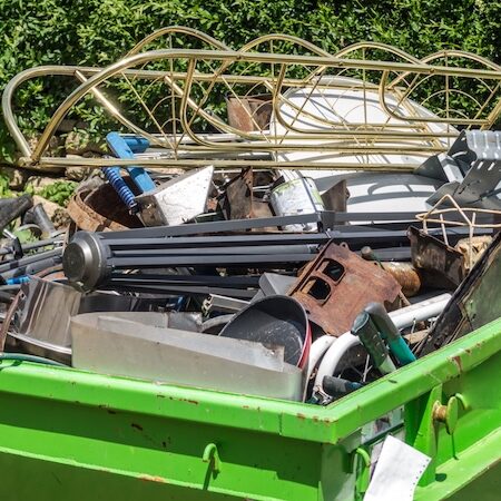 Container with scrap metal